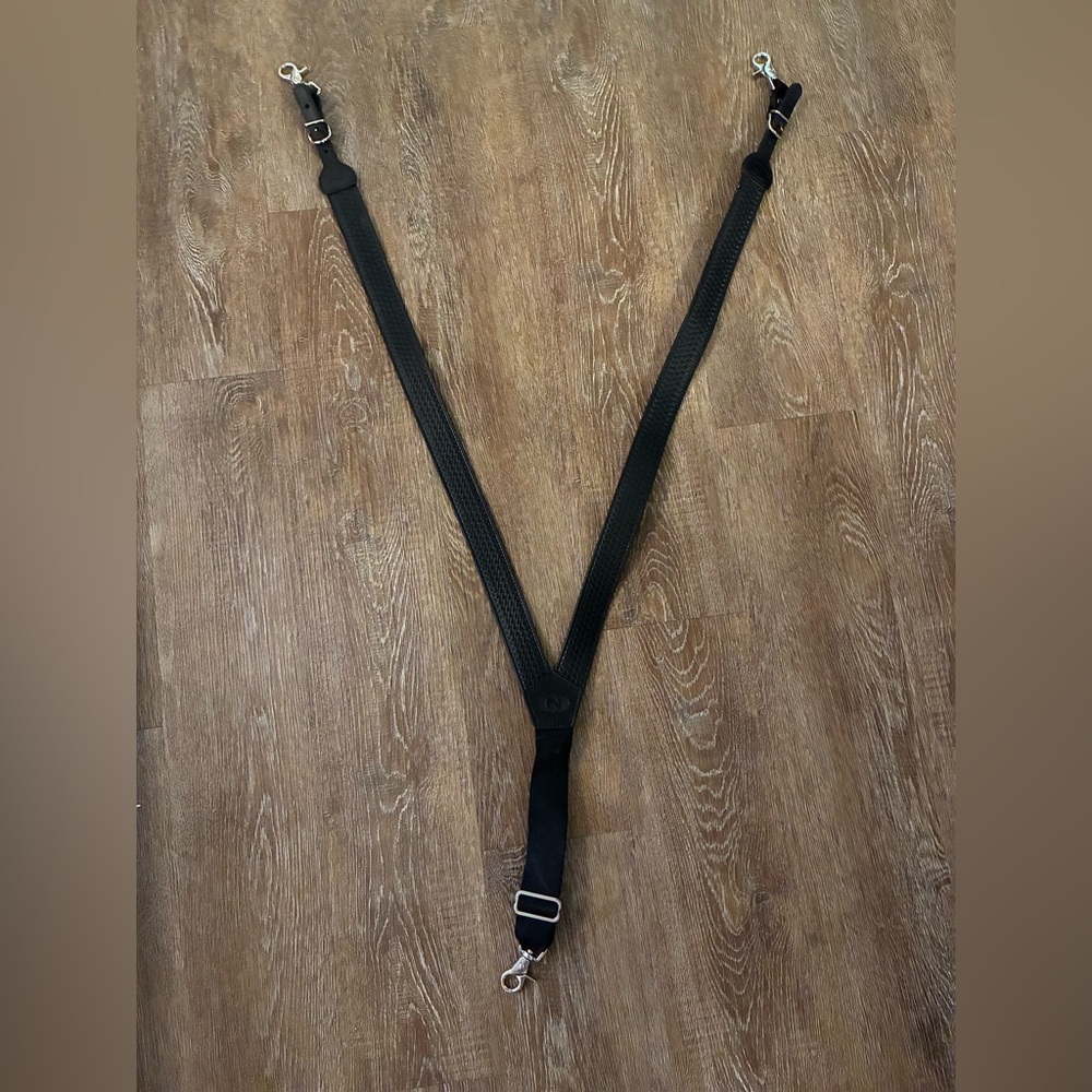 Nocona Leather Western Suspenders Black Adjustable Clip On Cowboy Style
